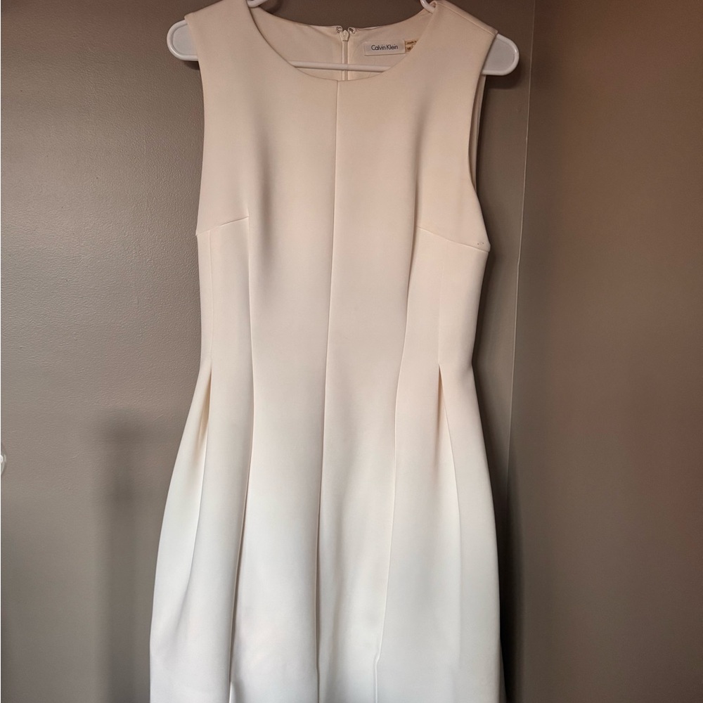 Calvin Klein Cream Sleeveless Dress